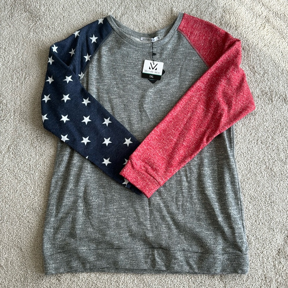 Michelle Mae Plus Size Patriotic Sweatshirt